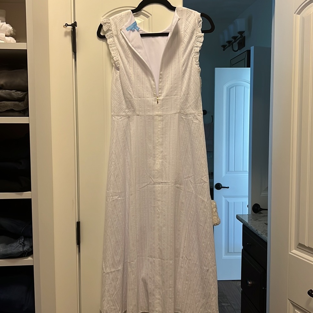 Draper James White Midi Flutter Sleeve Dress - image 4